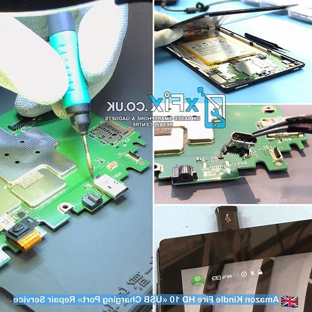 Repairing Amazon Kindle Fire HD 10 with Broken USB Charging Port .