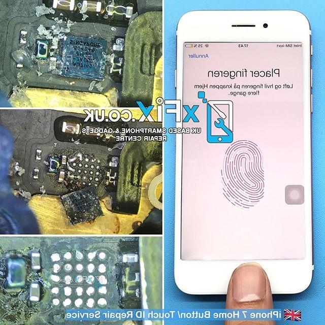 Repairing iPhone 7 with Home Button & Touch ID Issues Sent From Denmark .